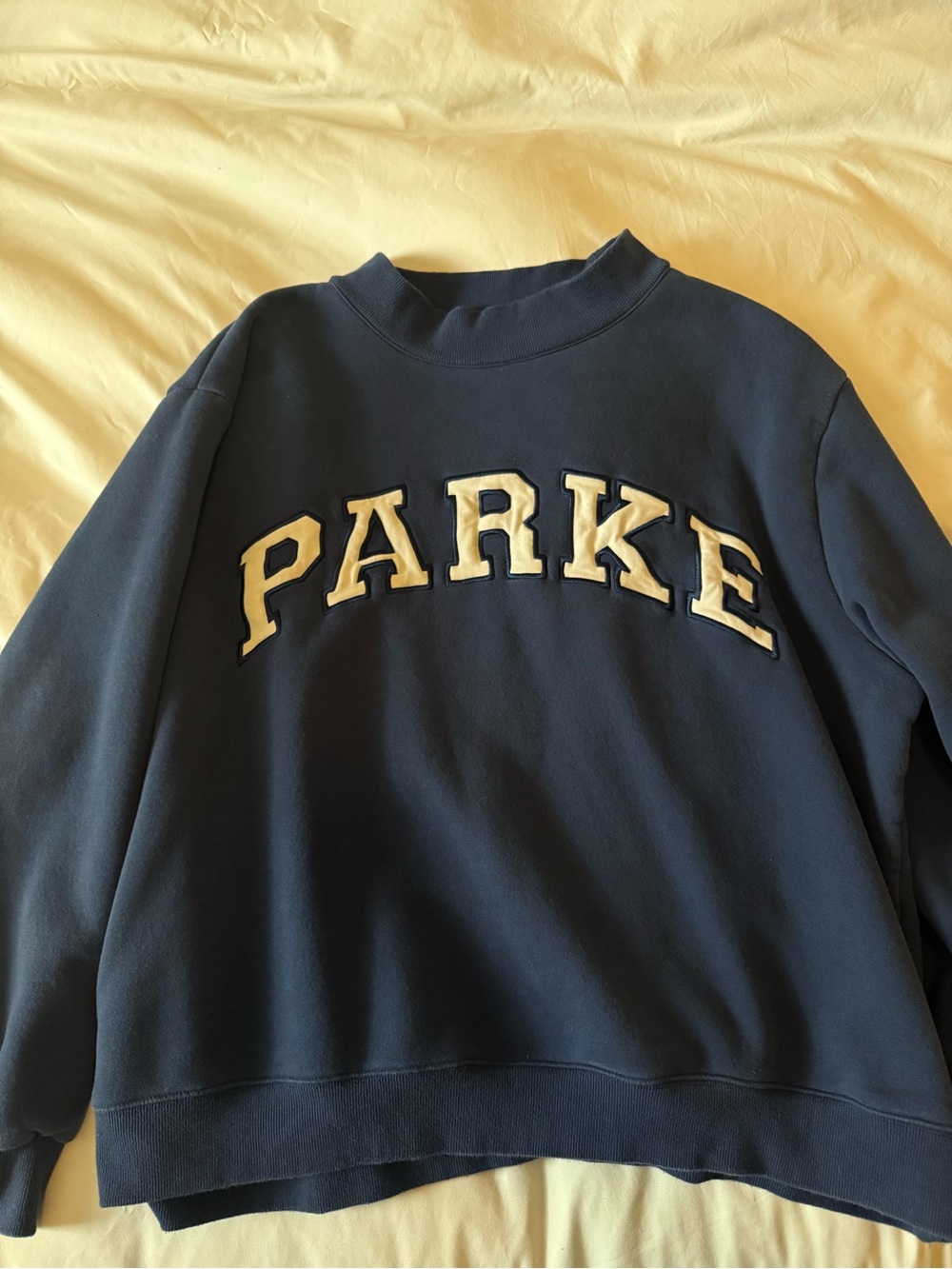 Parke Denim & White Mockneck Sweatshirt - Picture 2 of 3